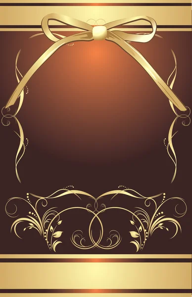 Zlatý luk s dekorativní rám. pozadí pro balení — Stockový vektor