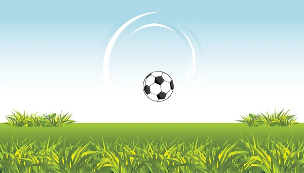Futbol Topu Çayır Üzerinde Vektör Çizim — Stok Vektör