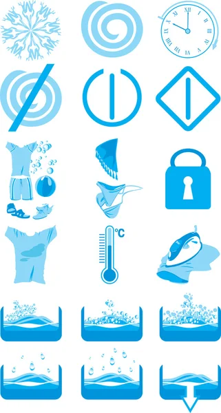 Icons for the instruction to a washing machine — Stock Illustration Icons for the instruction to a washing machine Stock Vector
