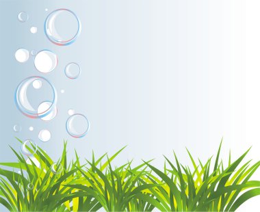 Bubbles and grass clipart