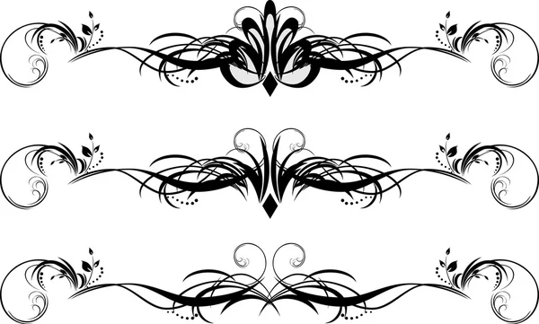 Три квіткові візерунки для дизайну рам — стоковий вектор