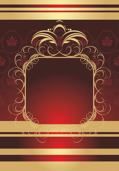 Zlatý rám na dekorativní pozadí pro balení — Stockový vektor