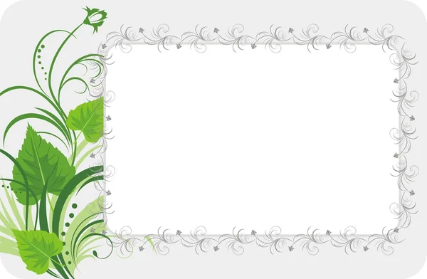白樺の葉花飾り カードの背景 ベクトル イラスト — ストックベクタ