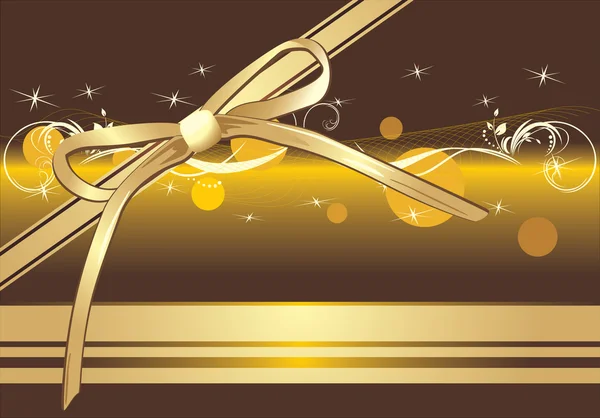 装飾的な背景に黄金の弓.バナー — ストックベクタ