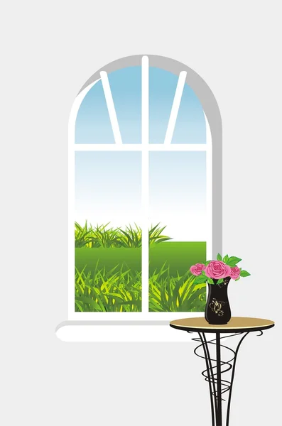 Kind Window Vector Illustration — Stock Vector