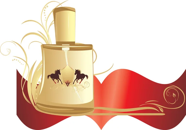 Dekoratif süsleme ile erkek parfümü. Başlık sayfası — Stok Vektör