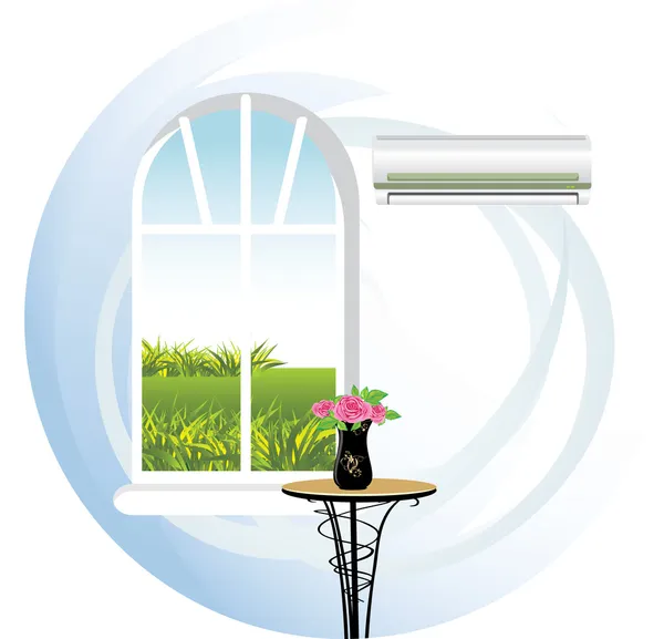 Condicionador moderno é um conforto em uma casa — Vetor de Stock