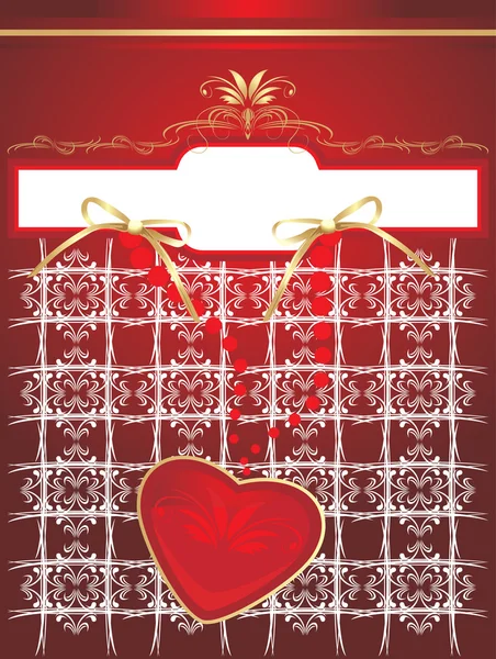 Coeur sur le fond décoratif. Emballage — Image vectorielle