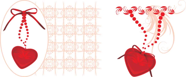 Hearts Decorative Ornament Design Vector Illustration — Stock Vector