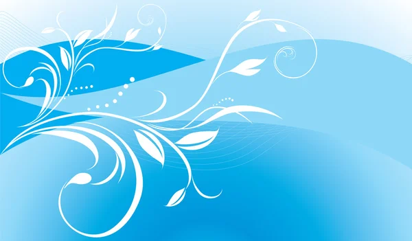 Ornamento Floral Fundo Azul Banner Ilustração Vetorial — Vetor de Stock