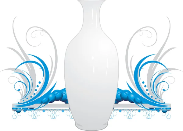 Vaso Branco Com Ornamento Decorativo Ilustração Vetorial — Vetor de Stock