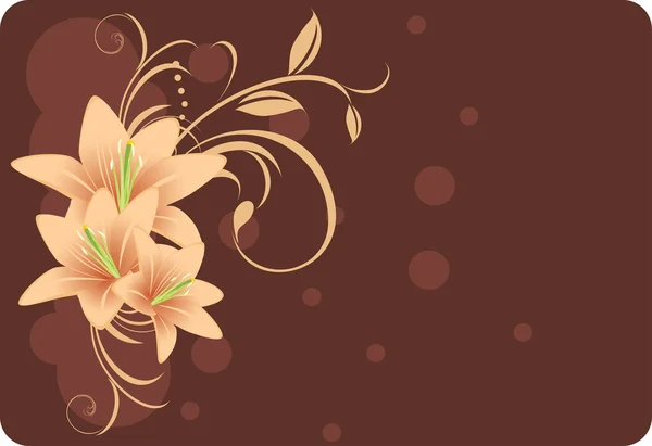 Lilies with ornament. Decorative background — Stock Vector