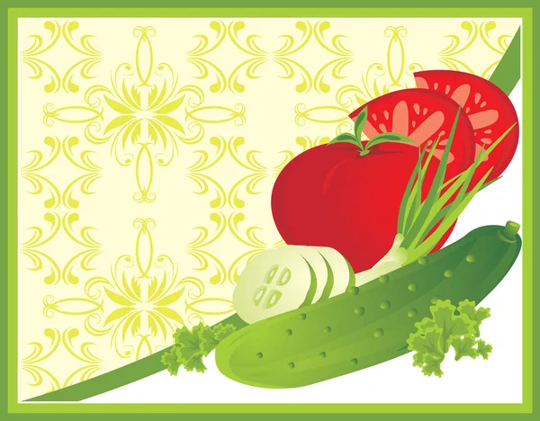 Zelenina. pozadí pro kartu — Stockový vektor