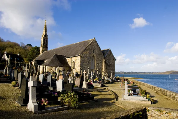 Kyrkogården Med Gamla Gravsten Bretagne — Stockfoto