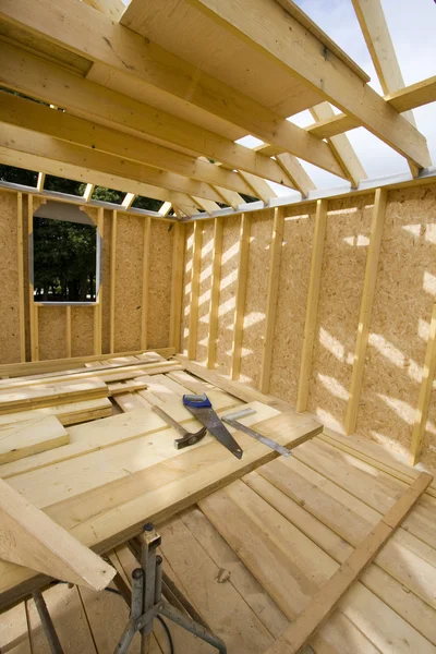 Part Wood House Construction — Stock Photo, Image