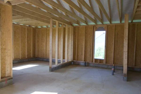 Wood house construction — Stock Photo, Image