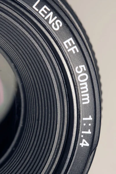 Macro Uma Parte Uma Lente Câmera — Fotografia de Stock