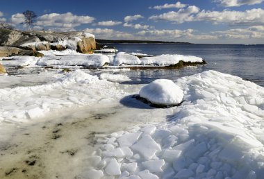 Ice age Scandinavian landscape clipart