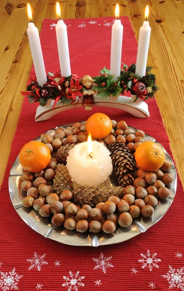 Christmas plate with delicacies — Stock Photo, Image