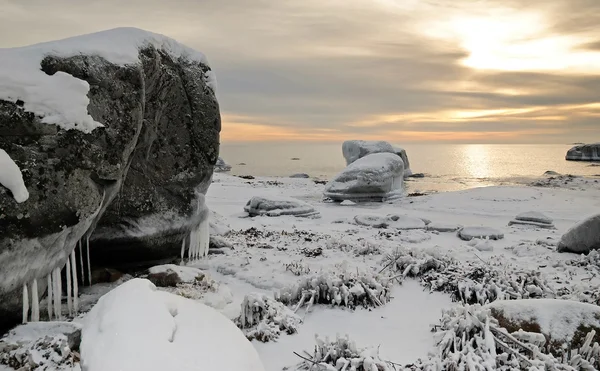 牧歌的な冬の海の風景 — ストック写真