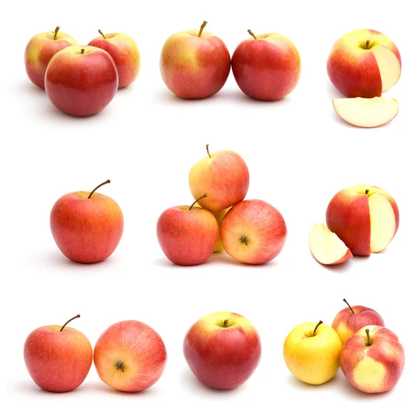 Červená jablka izolované na bílém pozadí — Stock fotografie