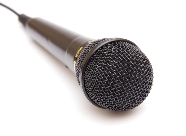 Чёрный микрофон — стоковое фото