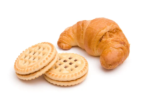 Croissant and cookies — Stock Photo, Image