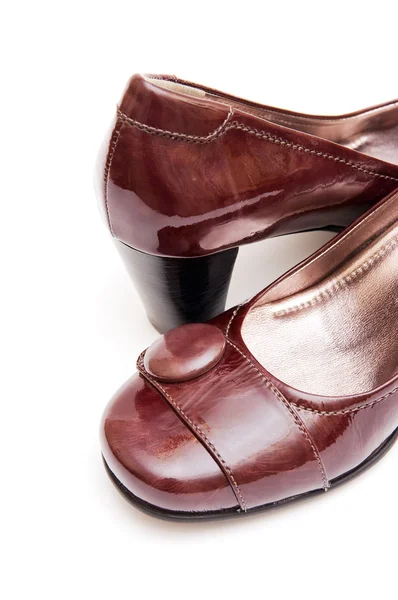 Пара коричневих жіночих черевиків — стокове фото
