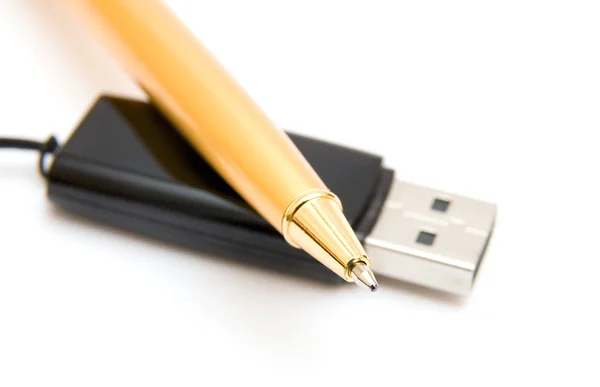 Pen Flash Drive Isolated White Backrground — Stock Photo, Image