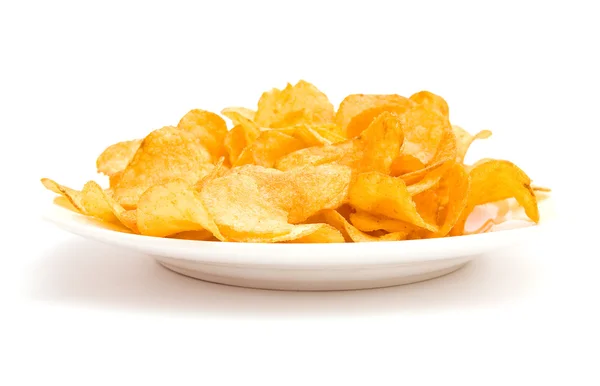 Het Beeld Van Aardappels Chips Geïsoleerd Wit — Stockfoto