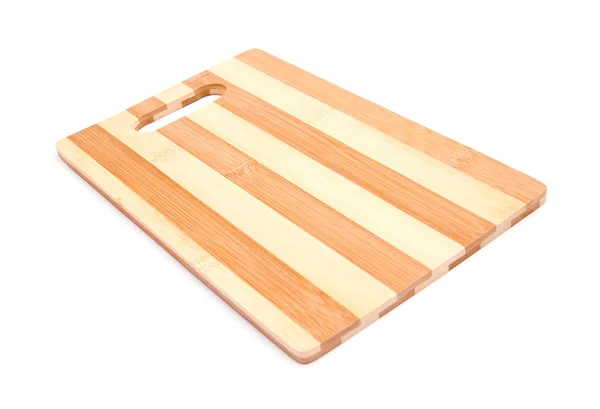 白色背景隔离的木制厨房板 — 图库照片