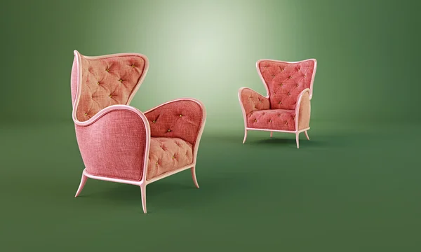 Кресло на зеленом — стоковое фото