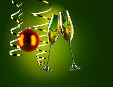 Glasses with champagne clipart