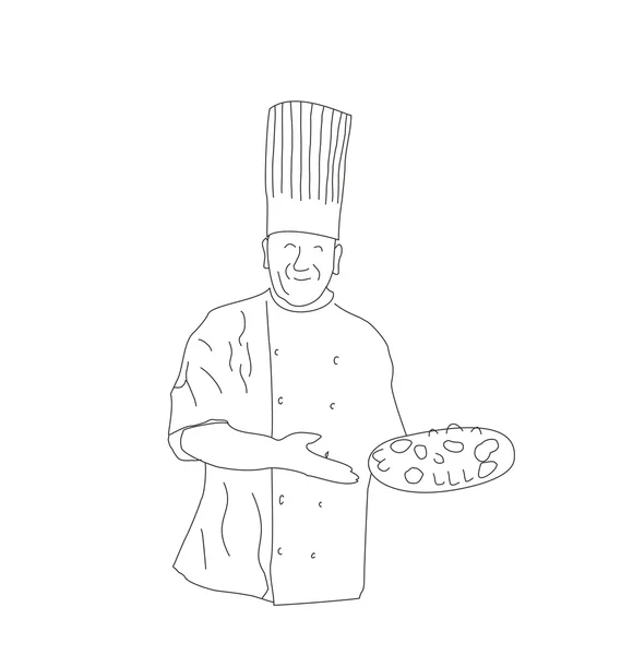 Мультиплікаційний Малюнок Кухаря — стоковий вектор