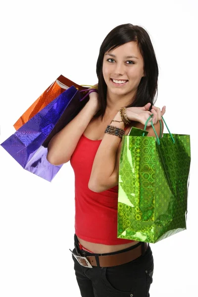 Szczęśliwa kobieta zakupy — Zdjęcie stockowe
