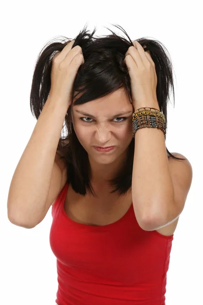 Rapariga irritada e frustrada — Fotografia de Stock