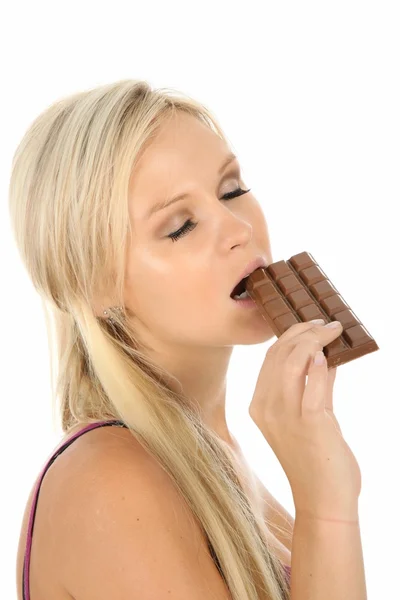 Prachtige chocolade eter — Stockfoto