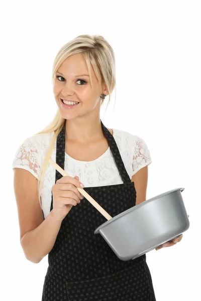 Belo cozinheiro loiro — Fotografia de Stock