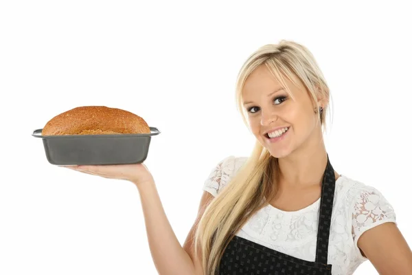 Hübsch lächelnde blonde Bäckerin — Stockfoto
