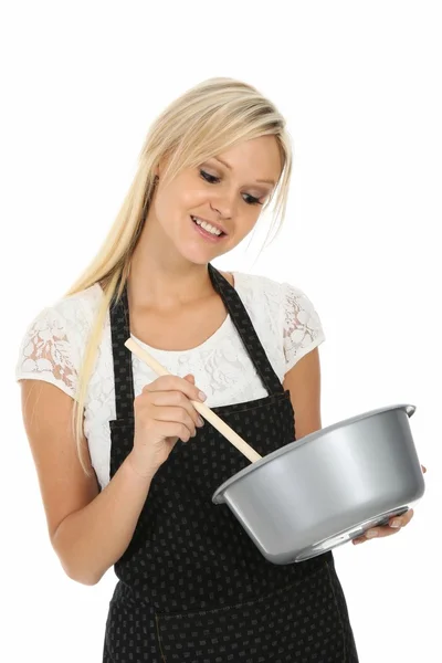 Mooie blonde cook — Stockfoto