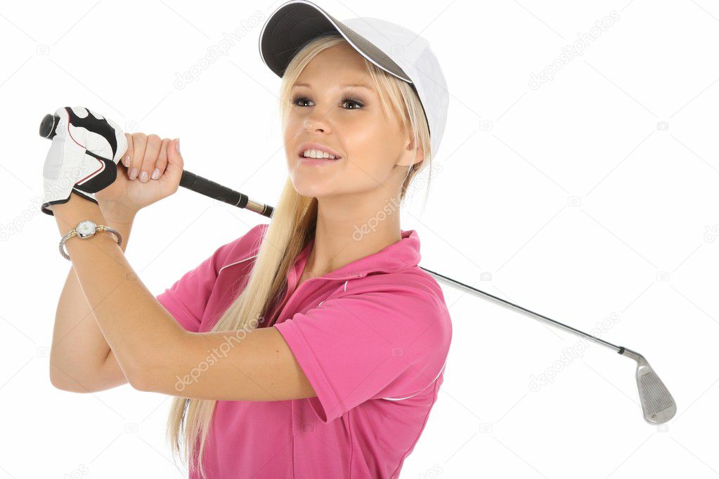 Lovely Blond Golf Woman