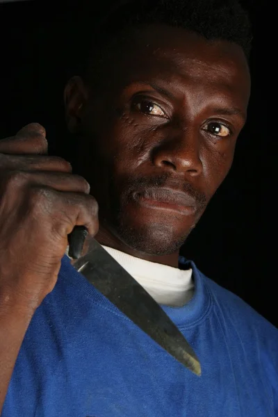 Thug Man with Knife — Stock Photo, Image