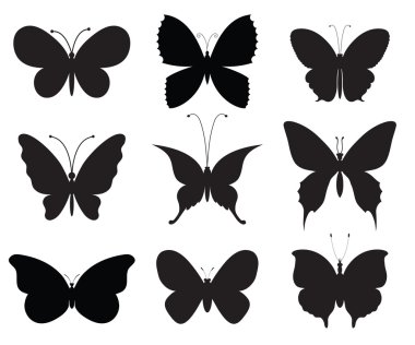 Set of butterflies clipart