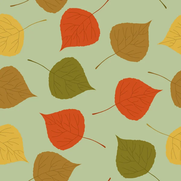 Векторный Бесшовный Фон Осенними Листьями — стоковый вектор