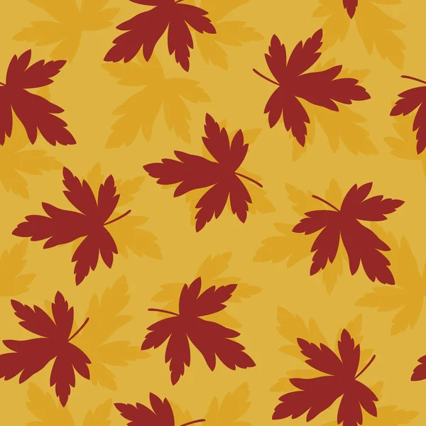秋の葉の正方形の背景 シームレスにすべての方向にタイル — ストックベクタ