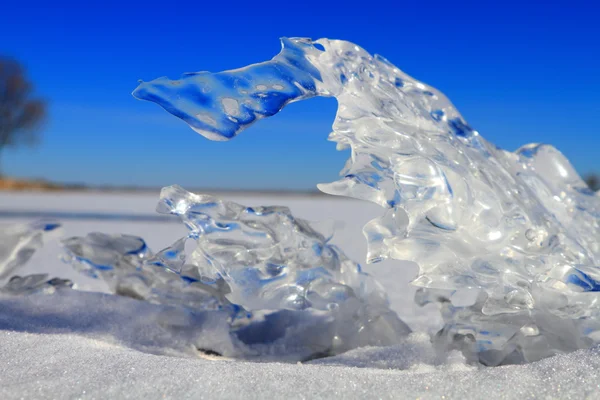 Backrounds Och Texturer Fragment Och Snö Den Frusna Sjön — Stockfoto