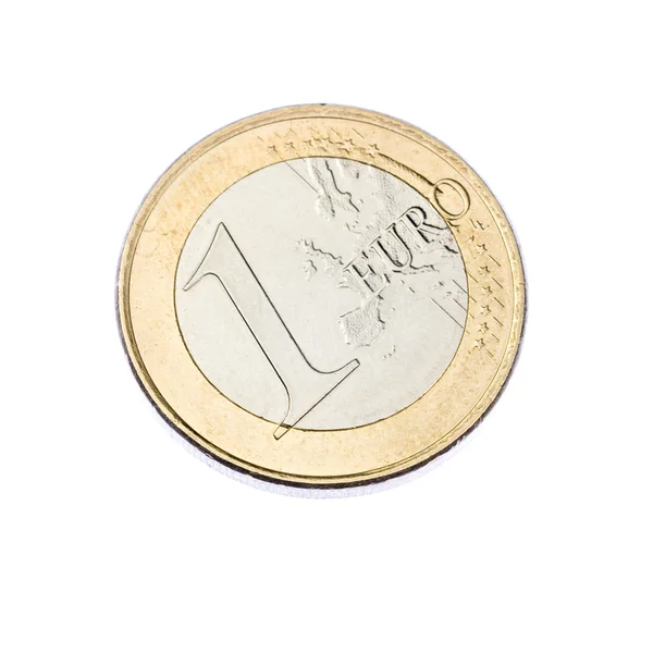 Один євро монетою — стокове фото