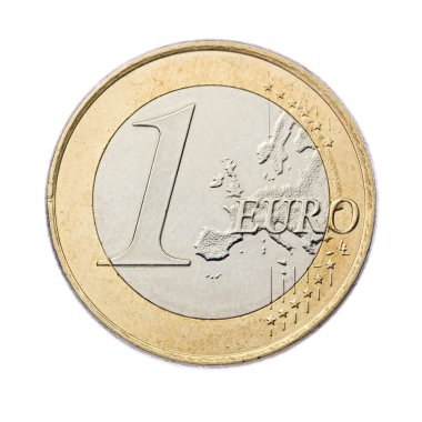 One Euro Coin Isolated on White Background clipart