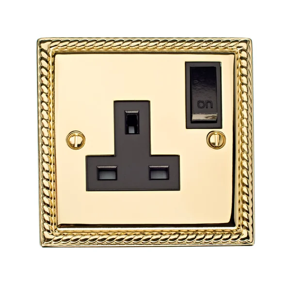 Gold Electric Socket — Stock Photo, Image