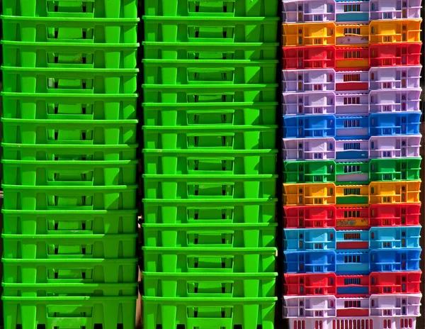 stock image Colorful plastic containers.